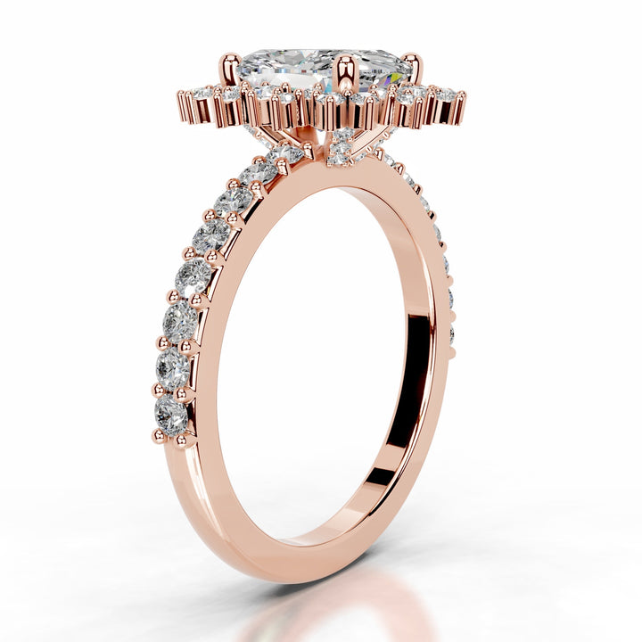 Bodina Moissanite & Diamond Ring 1.5 Carat 14K Rose#material_14k-rose