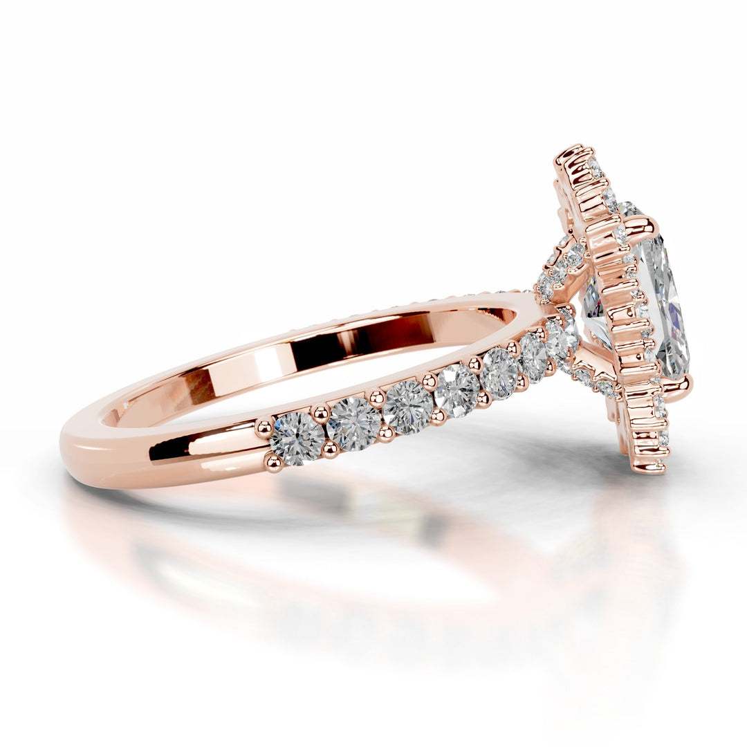 Bodina Moissanite & Diamond Ring 2 Carat 14K Rose#material_14k-rose