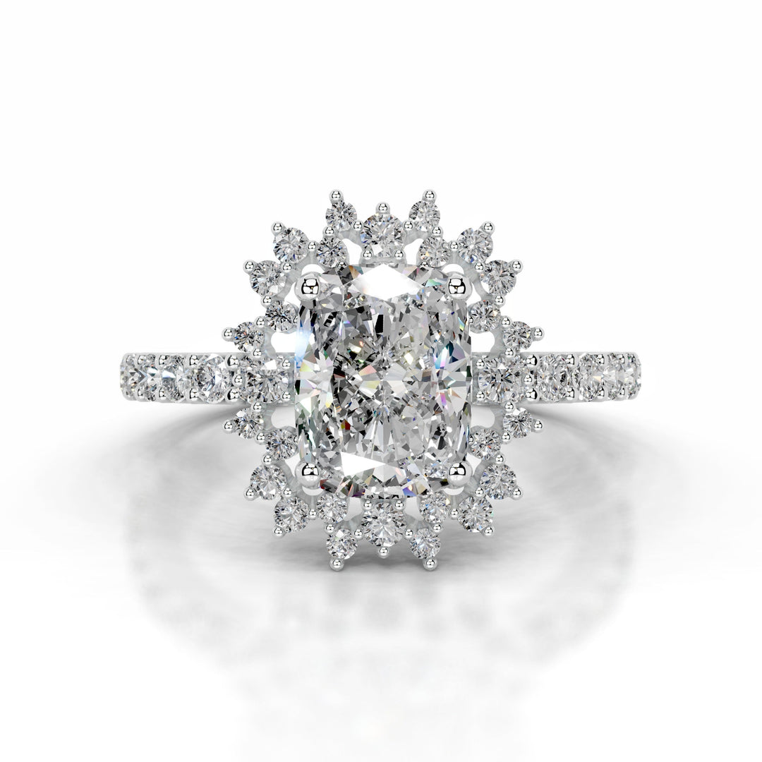 Bodina Moissanite & Diamond Ring 1 Carat 14K White#material_14k-white