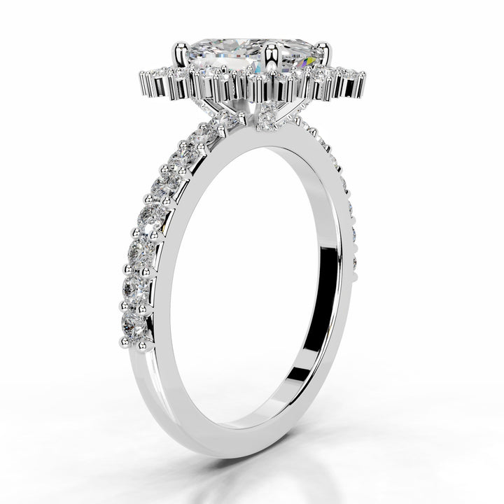 Bodina Moissanite & Diamond Ring 1.5 Carat 14K White#material_14k-white