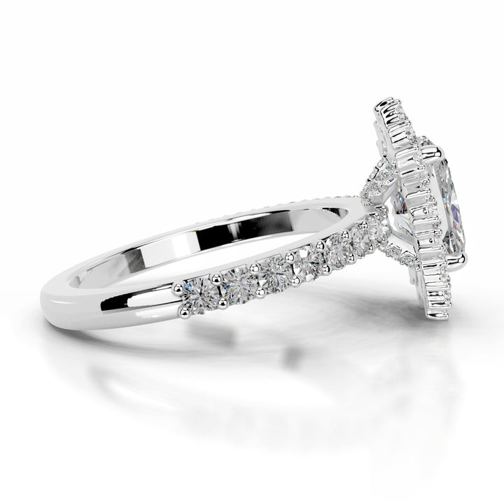 Bodina Moissanite & Diamond Ring 2 Carat 14K White#material_14k-white