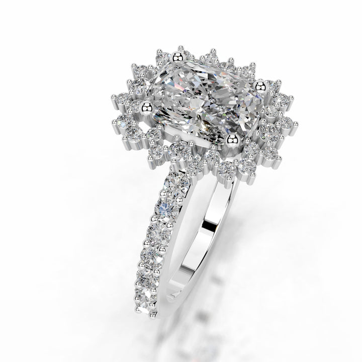 Bodina Moissanite & Diamond Ring 3 Carat 14K White#material_14k-white