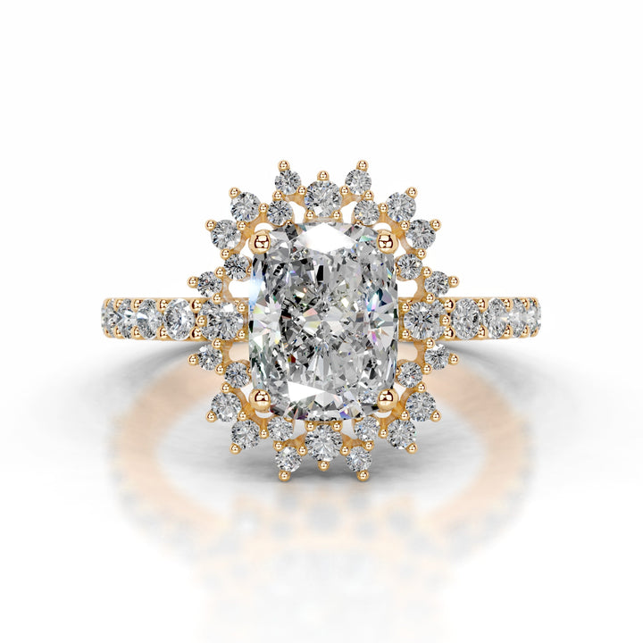 Bodina Moissanite & Diamond Ring 1 Carat 18K Gold#material_18k-gold