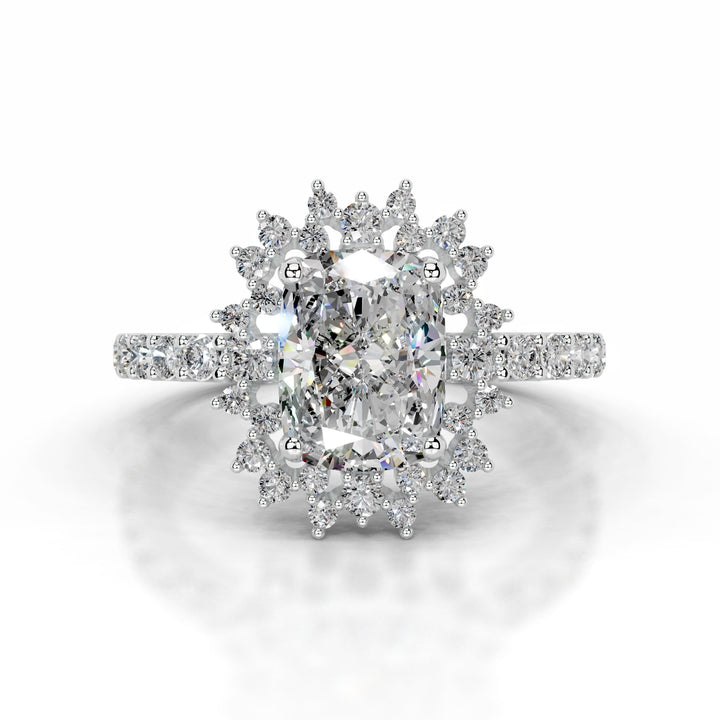 Bodina Moissanite & Diamond Ring 1 Carat 18K White#material_18k-white