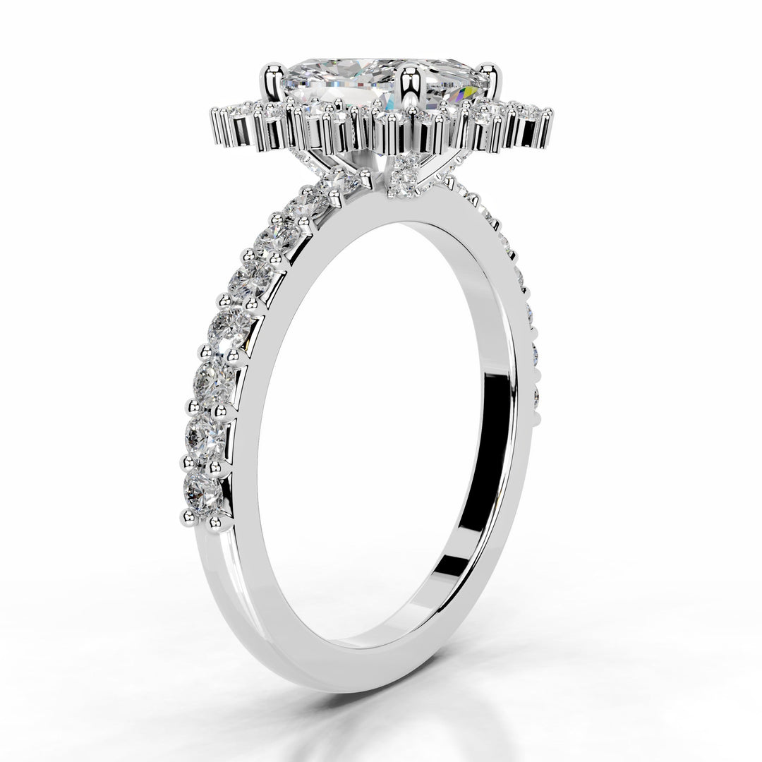 Bodina Moissanite & Diamond Ring 1.5 Carat 18K White#material_18k-white