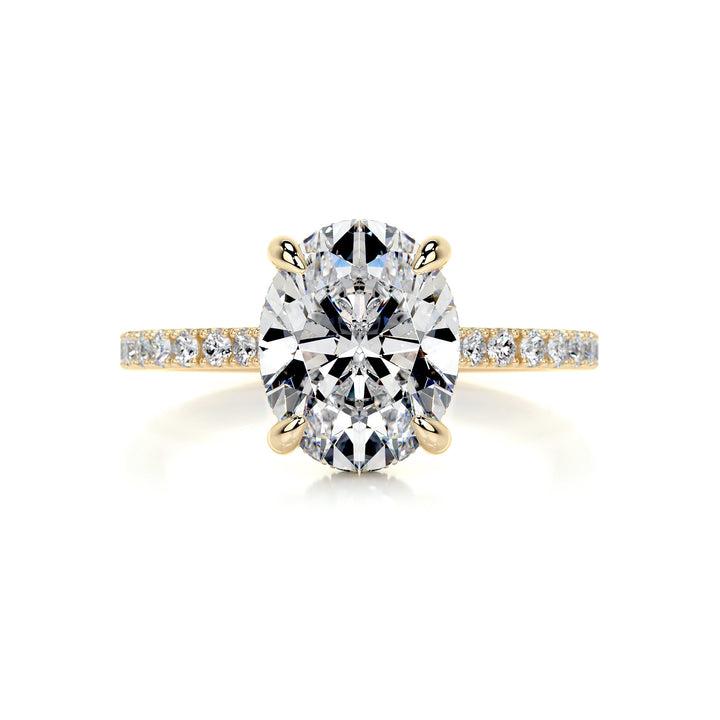 Camryn Moissanite & Diamonds Ring Moissanite 18K Gold 1 Carat Round#material_18k-gold