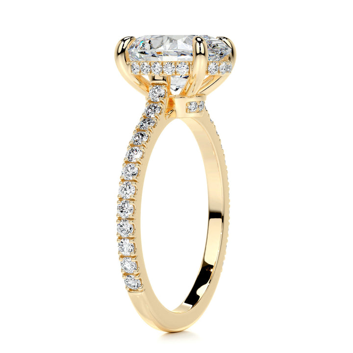 Camryn Moissanite & Diamonds Ring Moissanite 18K Gold 2.15 Carat Round#material_18k-gold