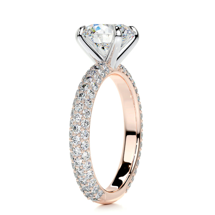 Cassidy Moissanite & Diamonds Ring Moissanite 14K Rose 2 Carat Round#material_14k-rose