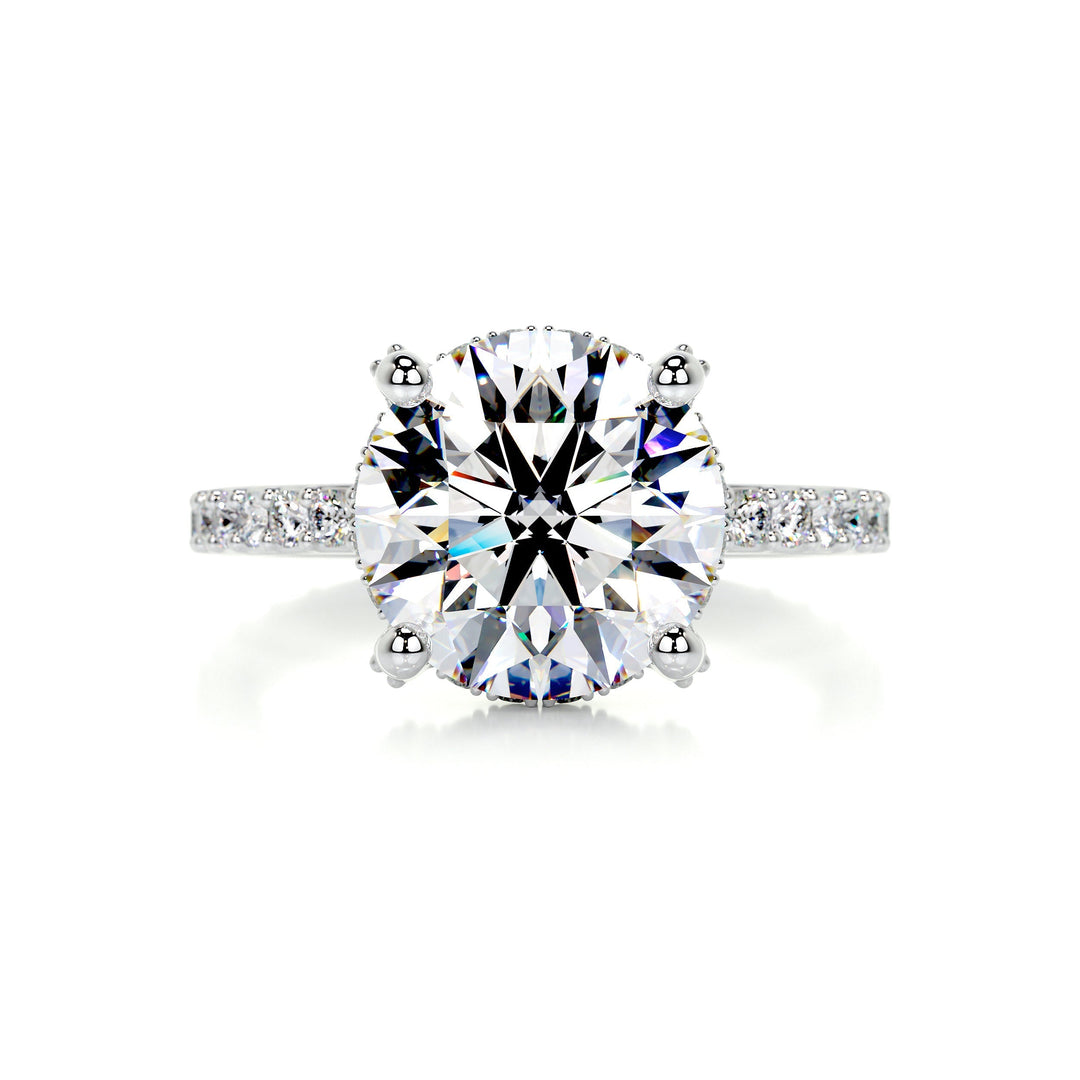 Jordan Moissanite & Diamonds Ring Moissanite 14K White 1 Carat Round#material_14k-white