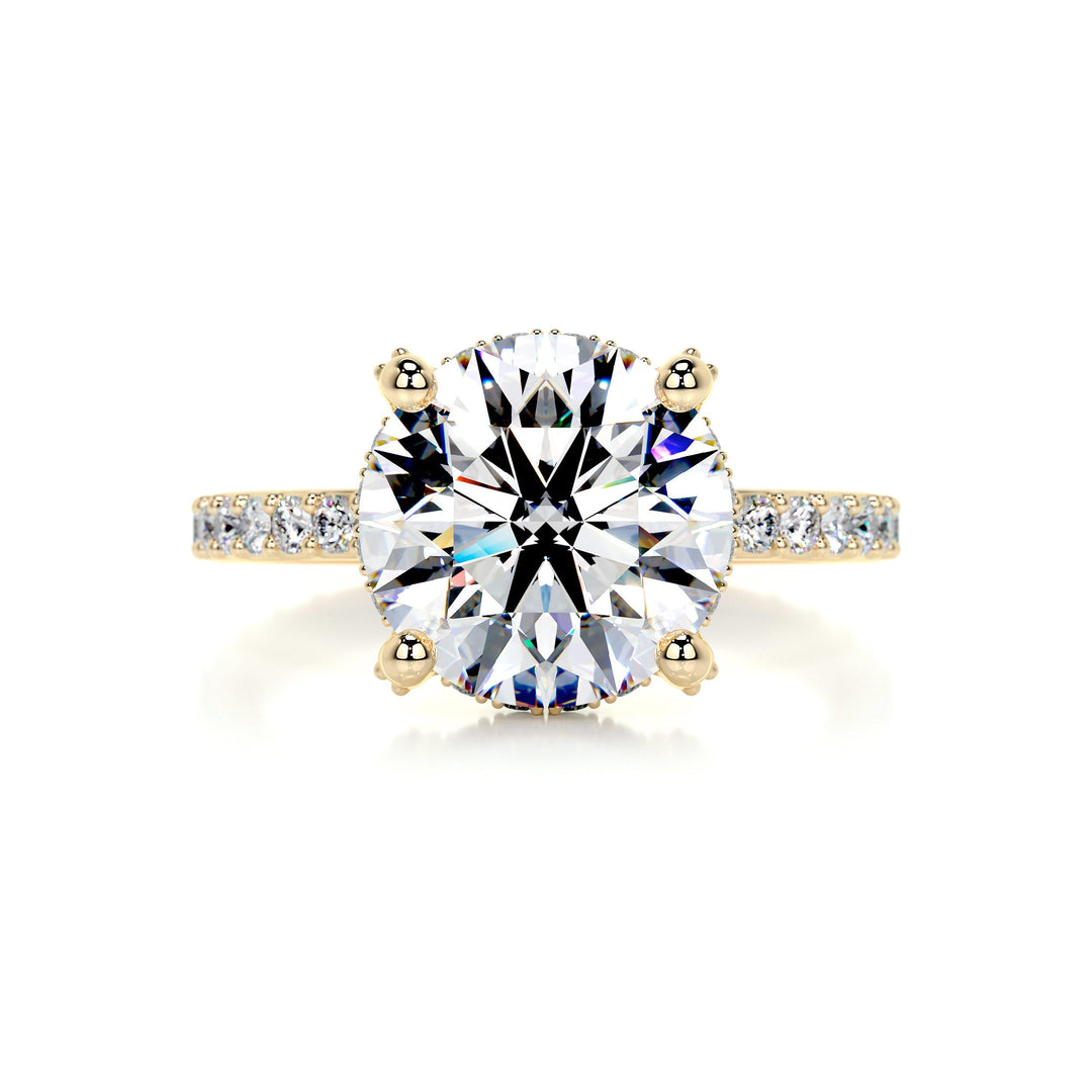 Jordan Moissanite & Diamonds Ring Moissanite 18K Gold 1 Carat Round#material_18k-gold