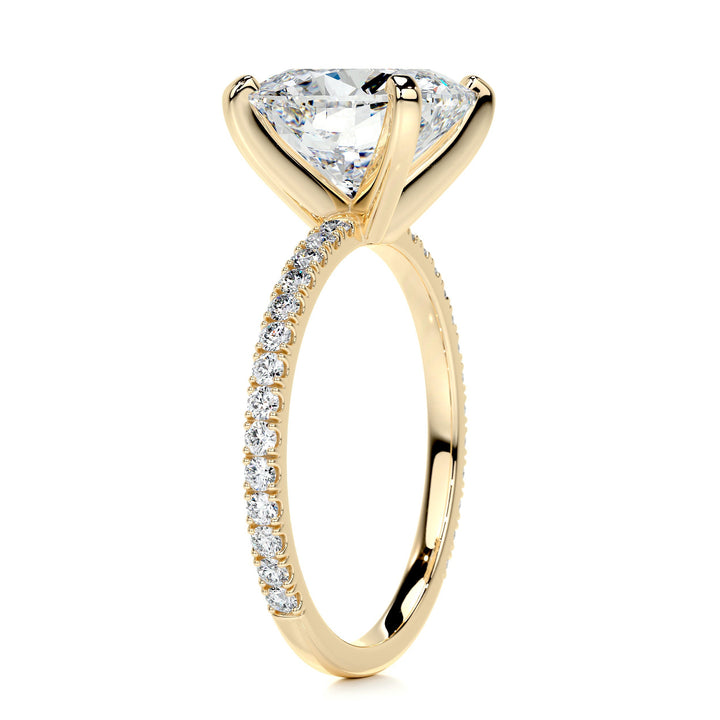 Julia Moissanite & Diamonds Ring Moissanite 18K Gold 2 Carat Round#material_18k-gold