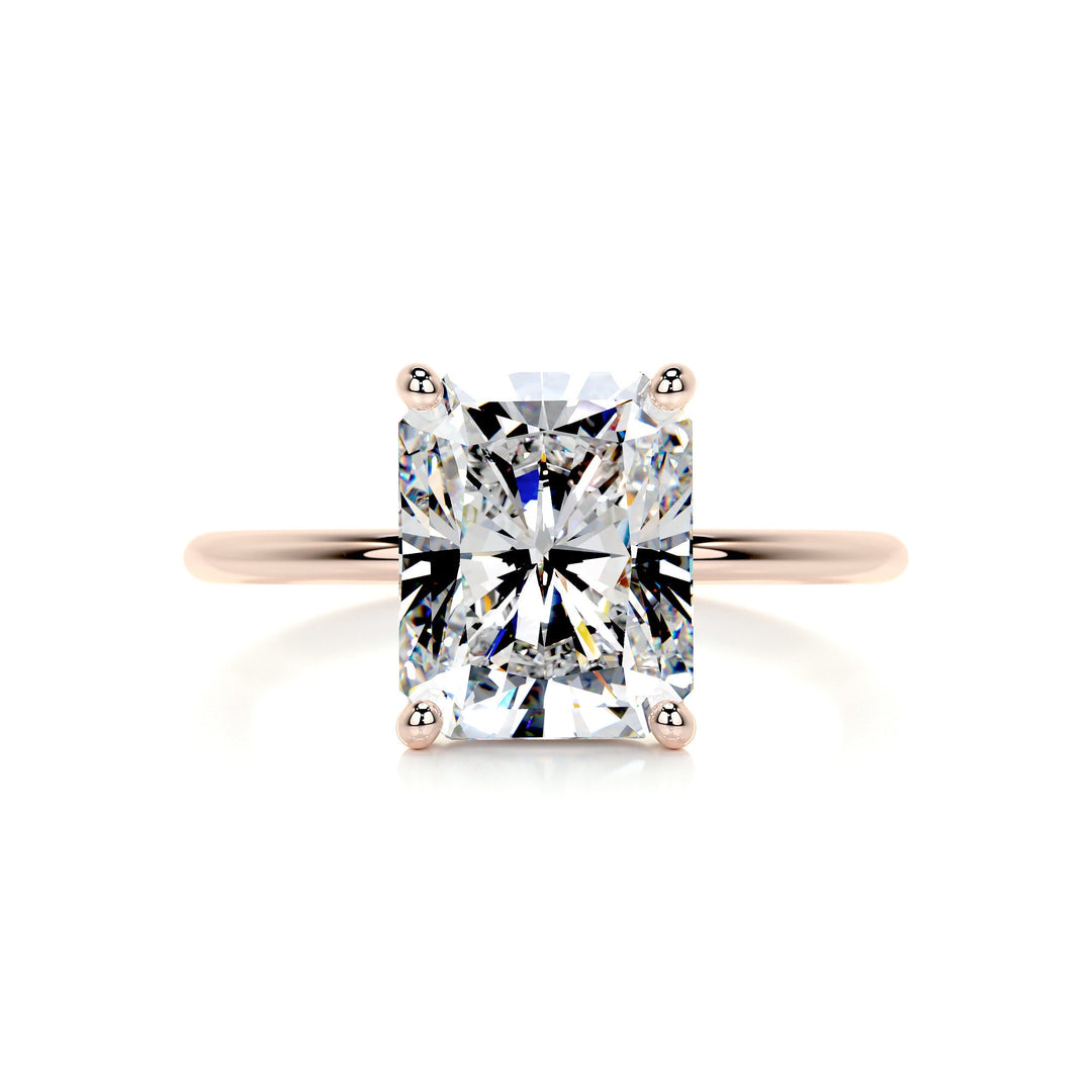 Katie Moissanite Ring Moissanite 14K Rose 1 Carat #material_14k-rose