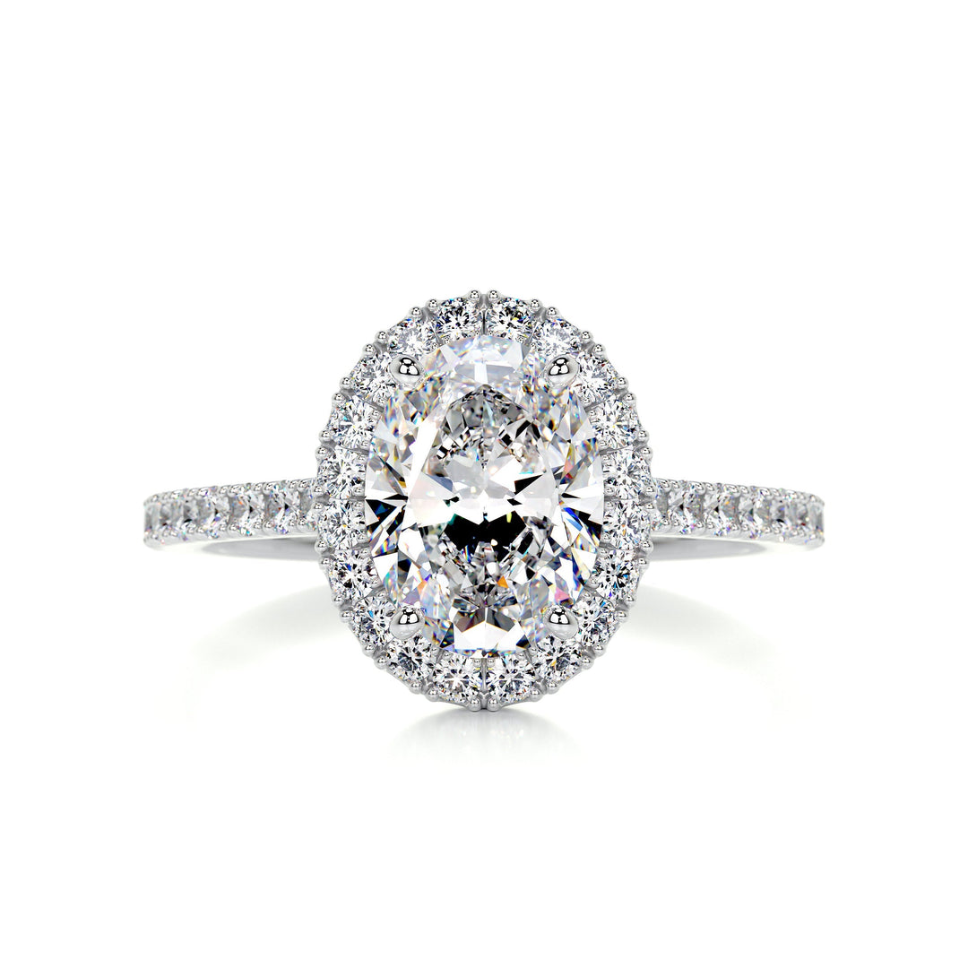 Landry Moissanite & Diamonds Ring Moissanite 14K White 1 Carat Round#material_14k-white