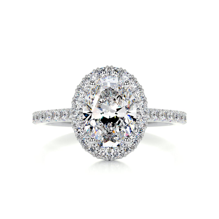 Landry Moissanite & Diamonds Ring Moissanite 14K White 1 Carat Round#material_14k-white