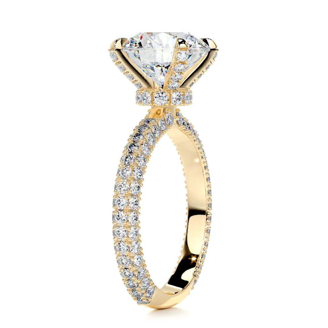 Lassie Moissanite & Diamonds Ring Moissanite 18K Gold 2 Carat Round#material_18k-gold