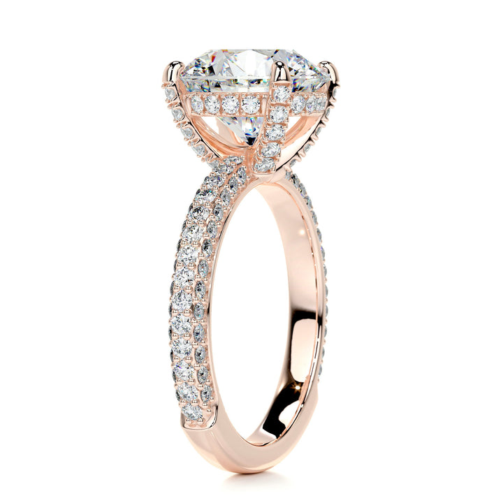 Lauren Moissanite & Diamonds Ring Moissanite 14K Rose 2 Carat Round#material_14k-rose