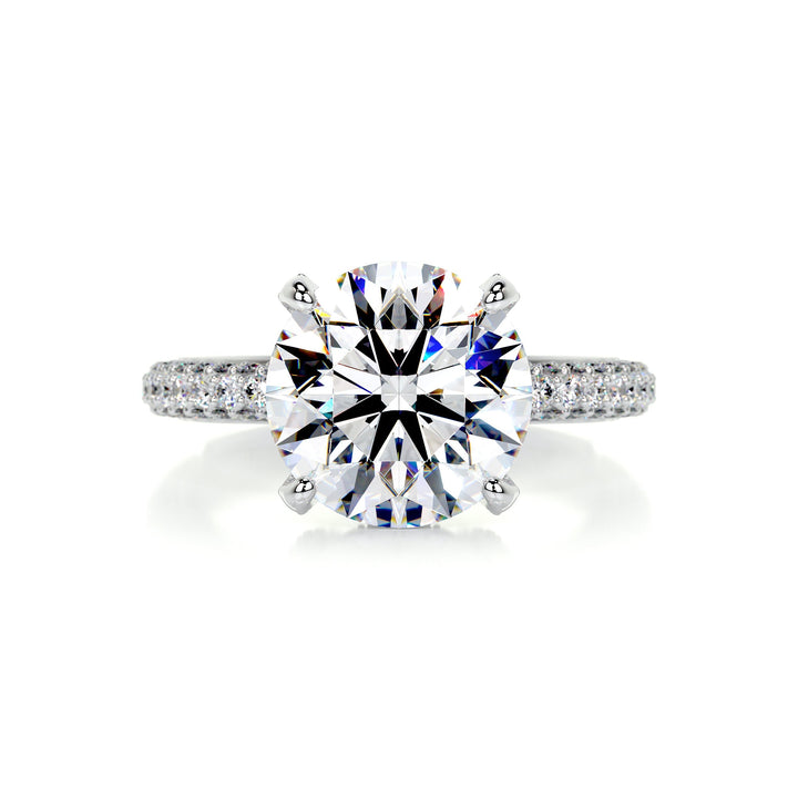 Lauren Moissanite & Diamonds Ring Moissanite 14K White 1 Carat Round#material_14k-white