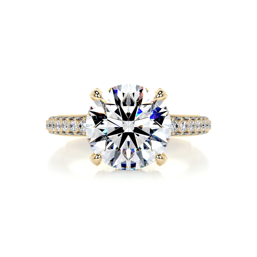 Lauren Moissanite & Diamonds Ring Moissanite 18K Gold 1 Carat Round#material_18k-gold