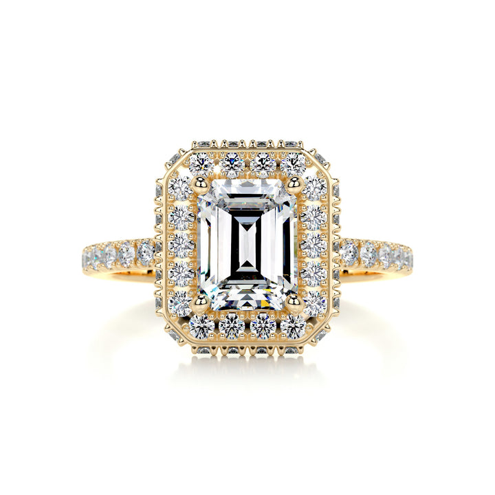 Lillian Moissanite & Diamonds Ring Moissanite 18K Gold 1 Carat Round#material_18k-gold