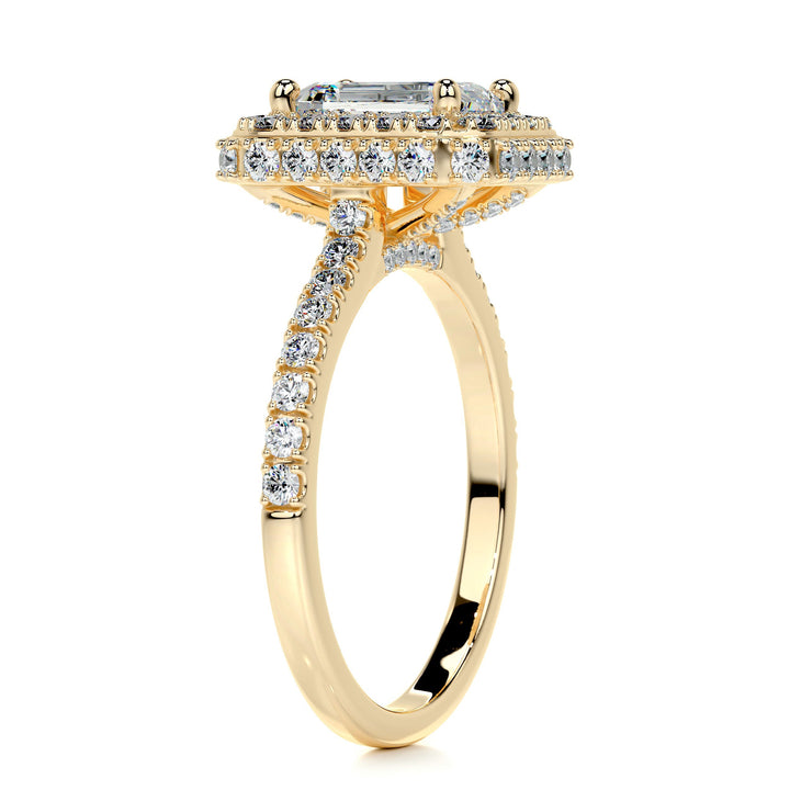 Lillian Moissanite & Diamonds Ring Moissanite 18K Gold 2.5 Carat Round#material_18k-gold