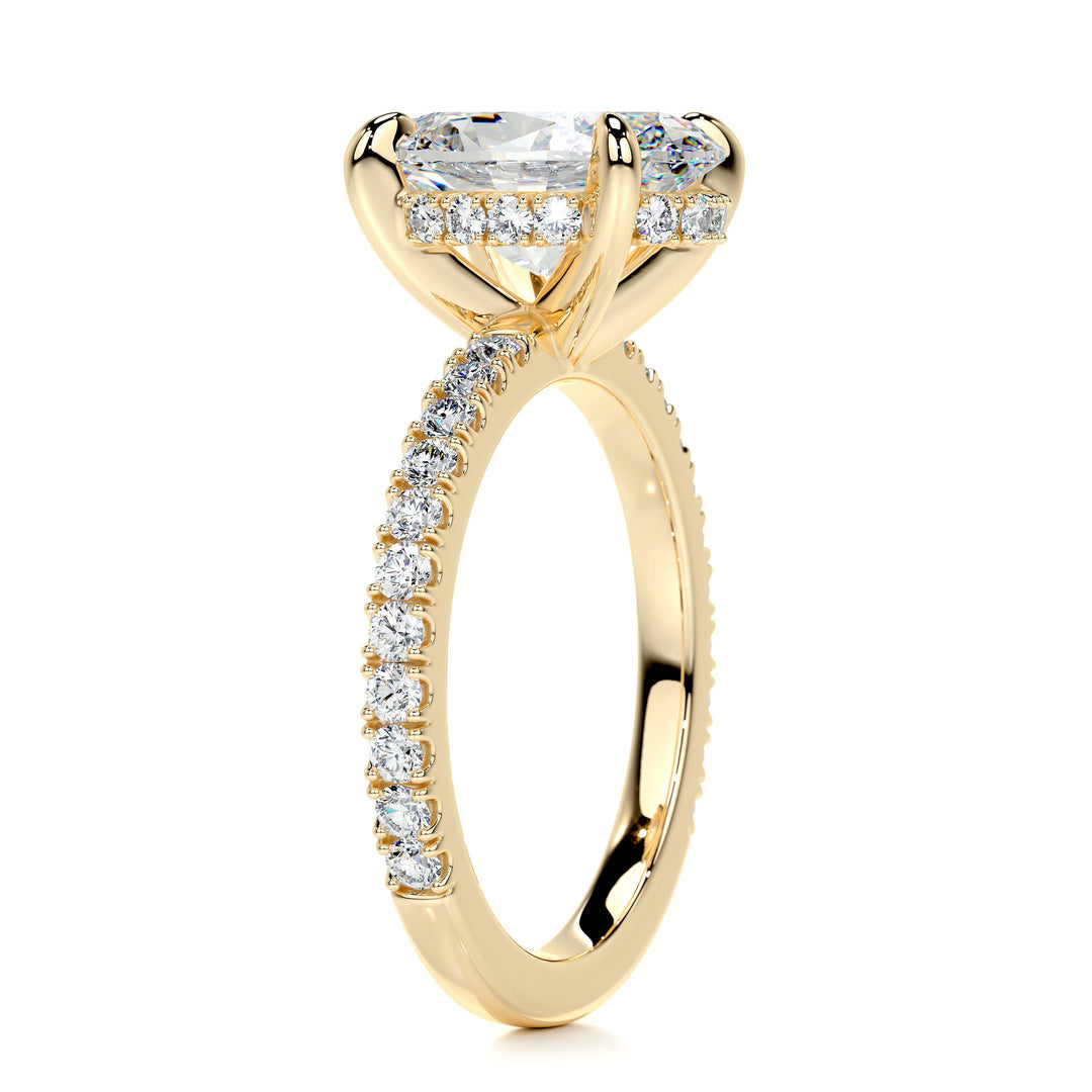 Lynn Moissanite & Diamonds Ring Moissanite 18K Gold 2.15 Carat Round#material_18k-gold