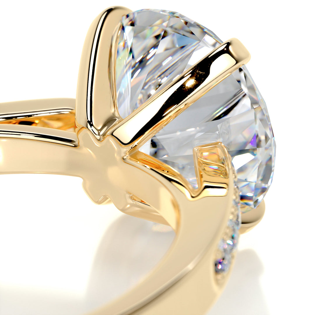 Maya Moissanite & Diamonds Ring Moissanite 18K Gold 2.5 Carat Round#material_18k-gold