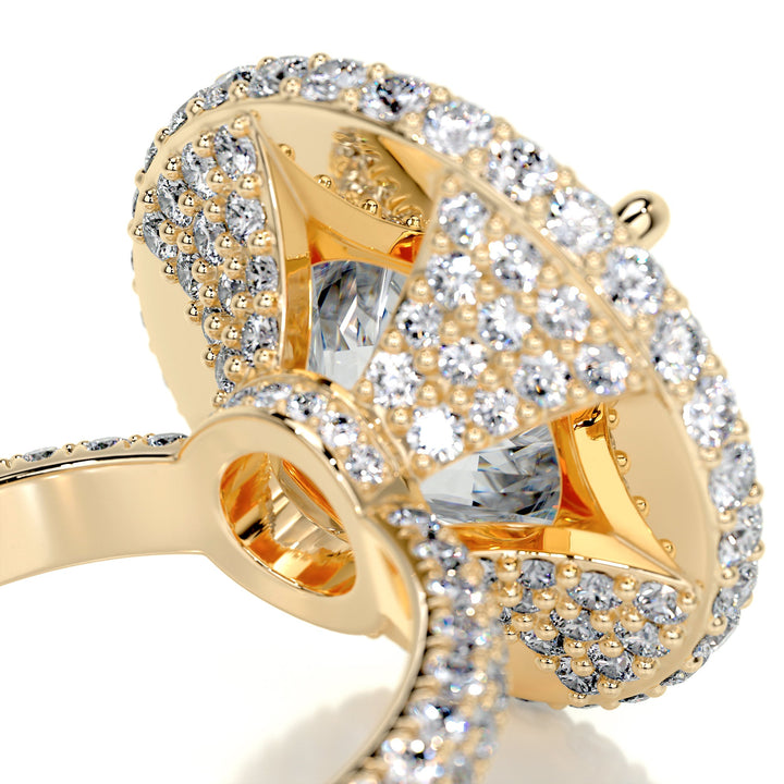 Melani Moissanite & Diamonds Ring Moissanite 18K Gold 2.5 Carat Round#material_18k-gold