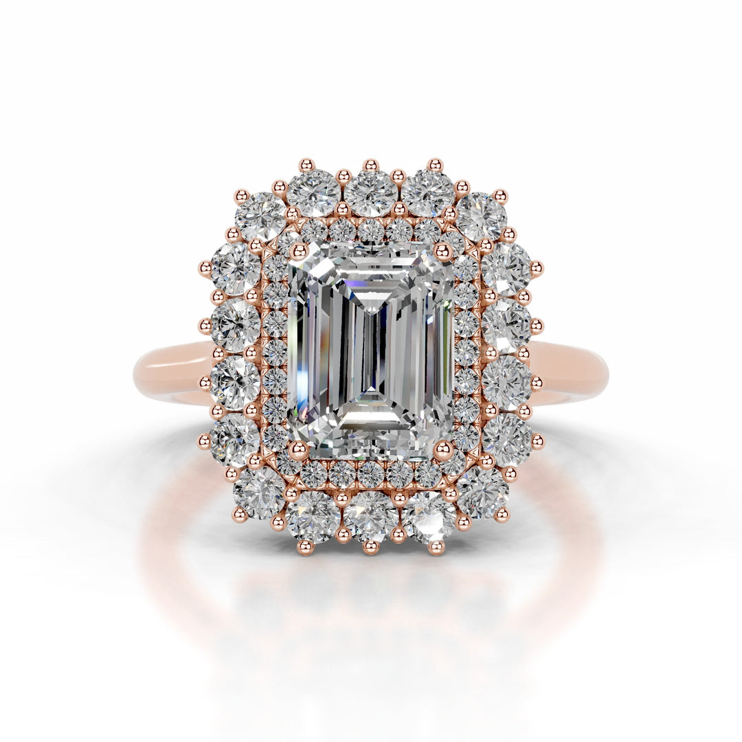 Mirani Moissanite & Diamond Ring 1 Carat 14K Rose#material_14k-rose