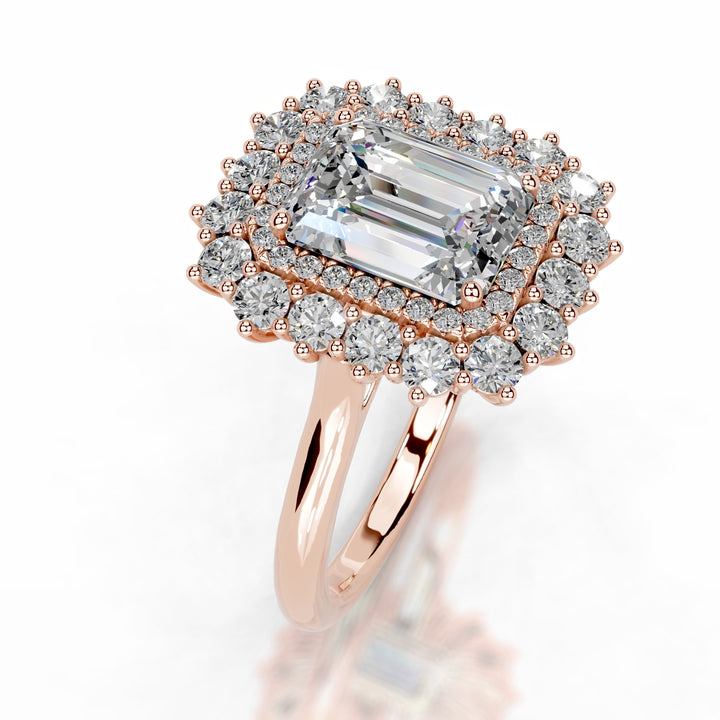 Mirani Moissanite & Diamond Ring 3.5 Carat 14K Rose#material_14k-rose
