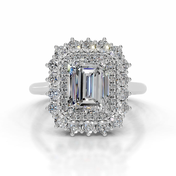 Mirani Moissanite & Diamond Ring 1 Carat 14K White#material_14k-white