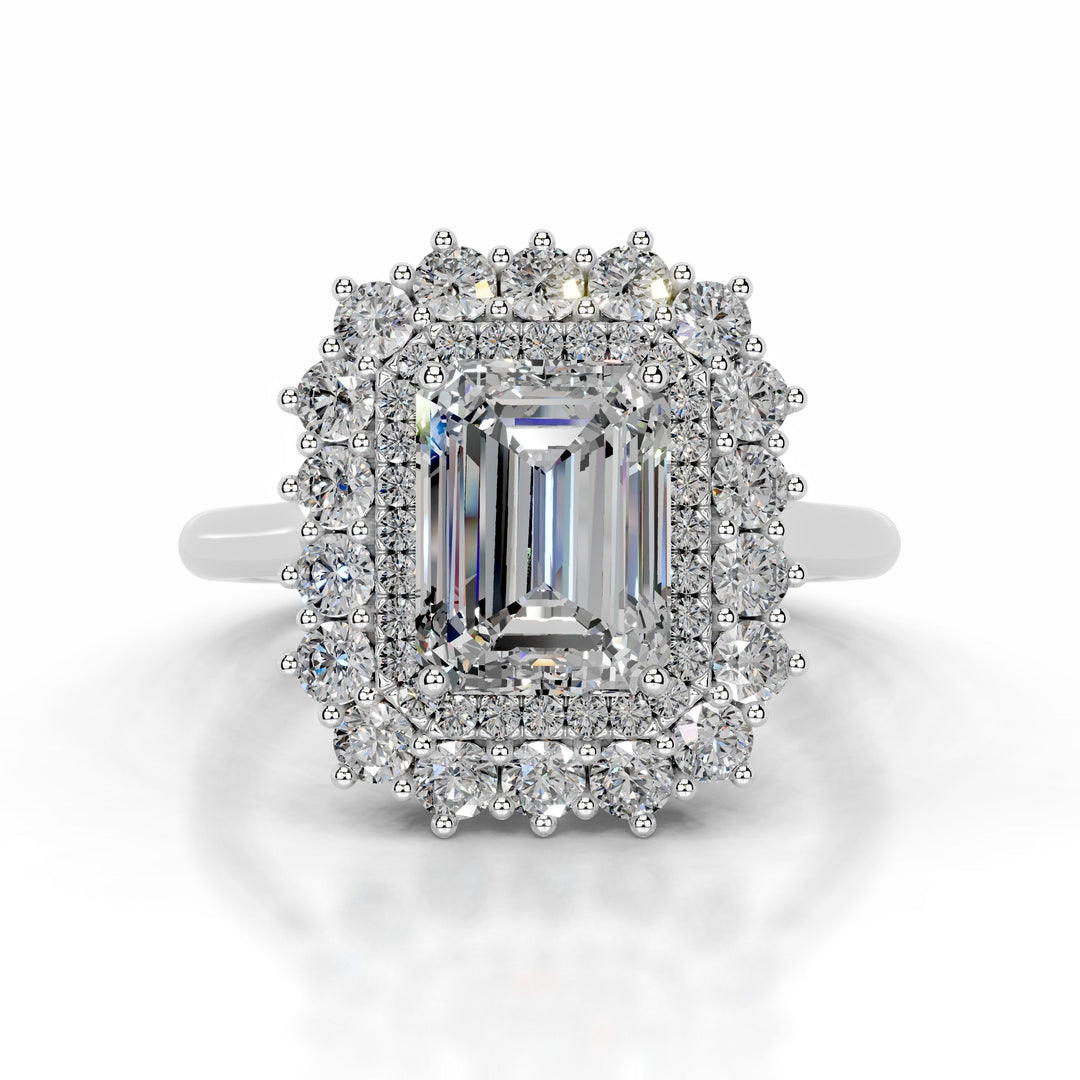 Mirani Moissanite & Diamond Ring 1 Carat 18K White#material_18k-white