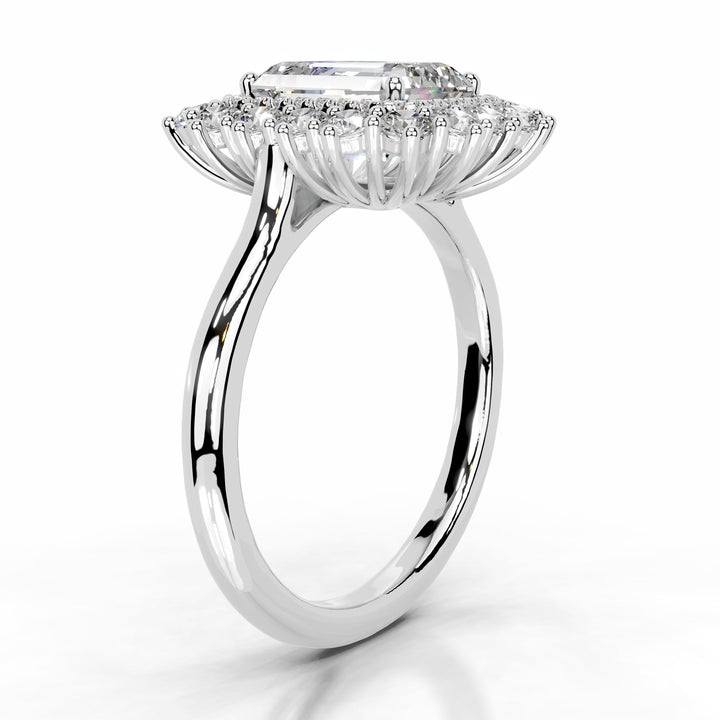 Mirani Moissanite & Diamond Ring 1.5 Carat 18K White#material_18k-white