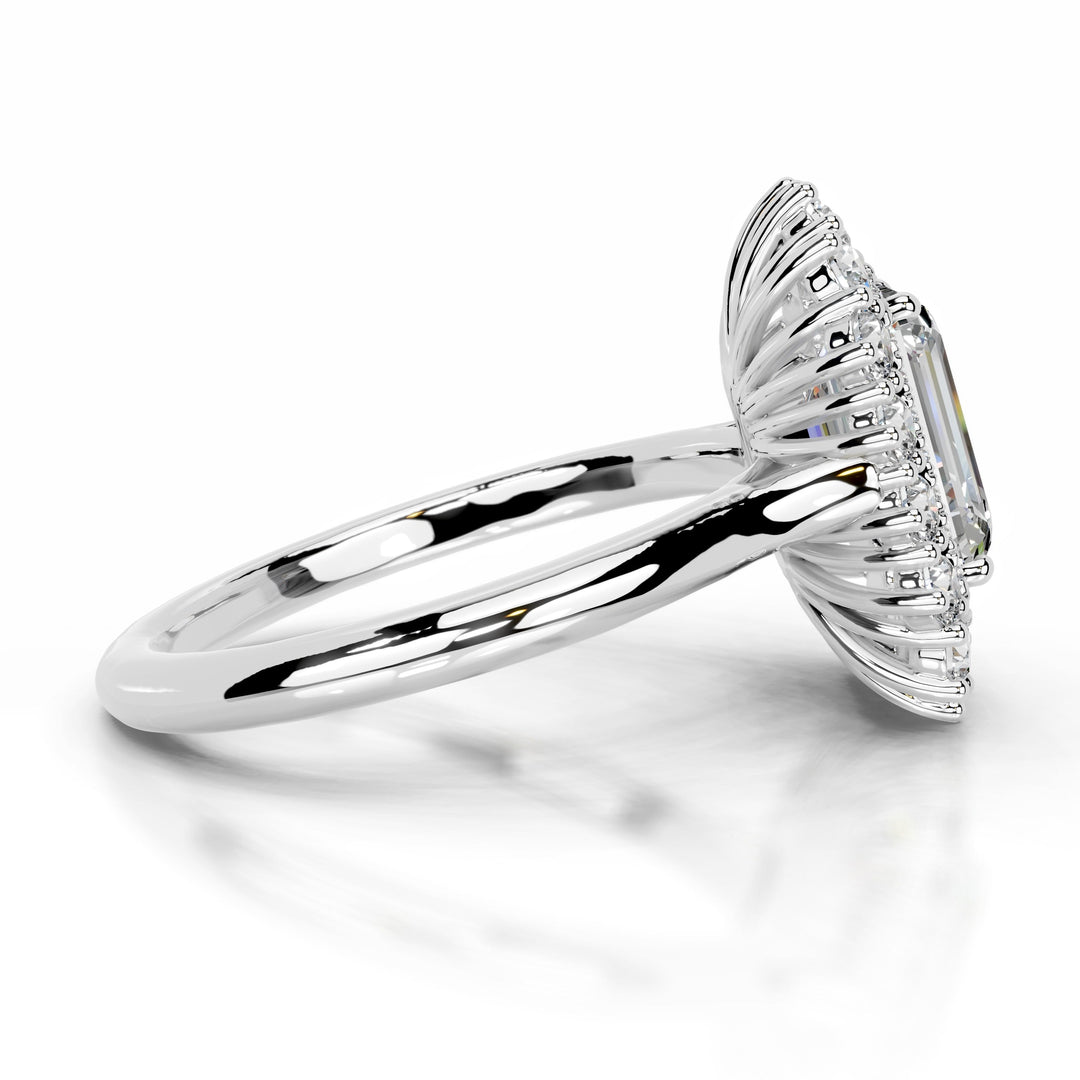Mirani Moissanite & Diamond Ring 2.5 Carat 18K White#material_18k-white