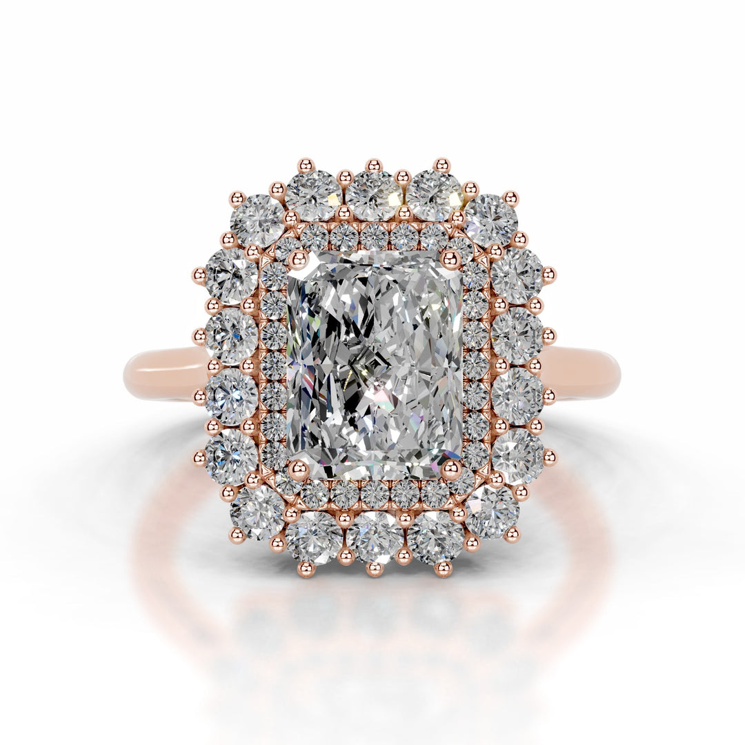 Natalia Moissanite & Diamond Ring 1 Carat 14K Rose#material_14k-rose