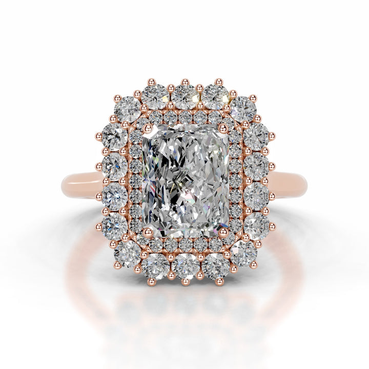 Natalia Moissanite & Diamond Ring 1 Carat 14K Rose#material_14k-rose
