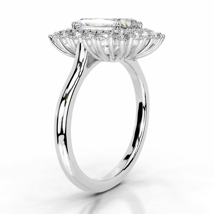 Natalia Moissanite & Diamond Ring 1.5 Carat 14K White#material_14k-white
