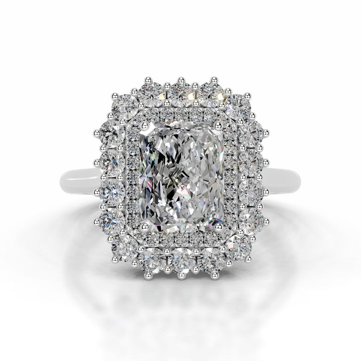 Natalia Moissanite & Diamond Ring 1 Carat 18K White#material_18k-white
