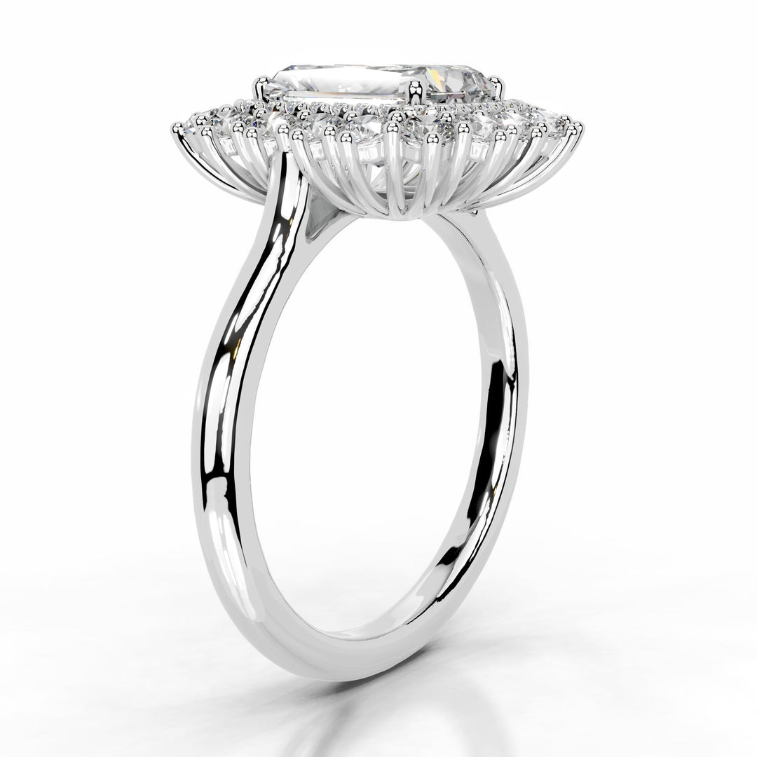 Natalia Moissanite & Diamond Ring 1.5 Carat 18K White#material_18k-white