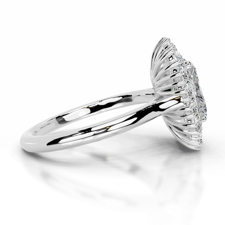 Natalia Moissanite & Diamond Ring 2.5 Carat 18K White#material_18k-white