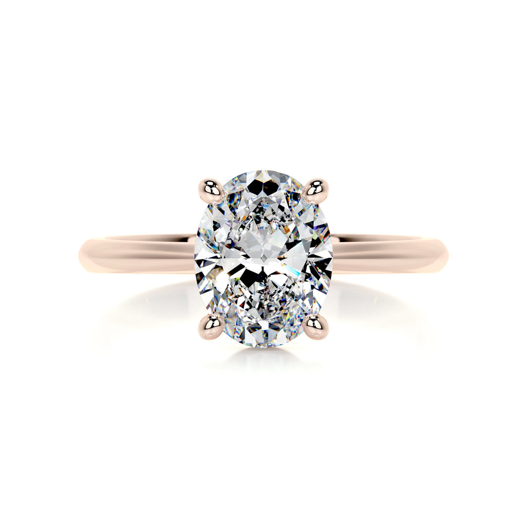 Paige Moissanite Ring Moissanite 14K Rose 1 Carat #material_14k-rose