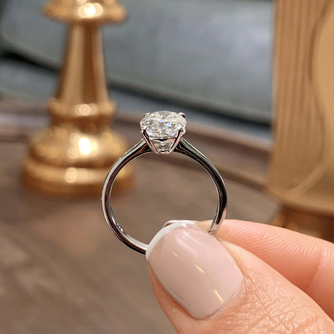 Paige Moissanite Ring Moissanite 14K White 4.2 Carat #material_14k-white