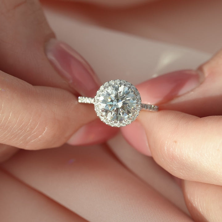 The Madelyn Round Lab Diamond Moissanite Engagement Ring *Shown with 2 ct #material_white