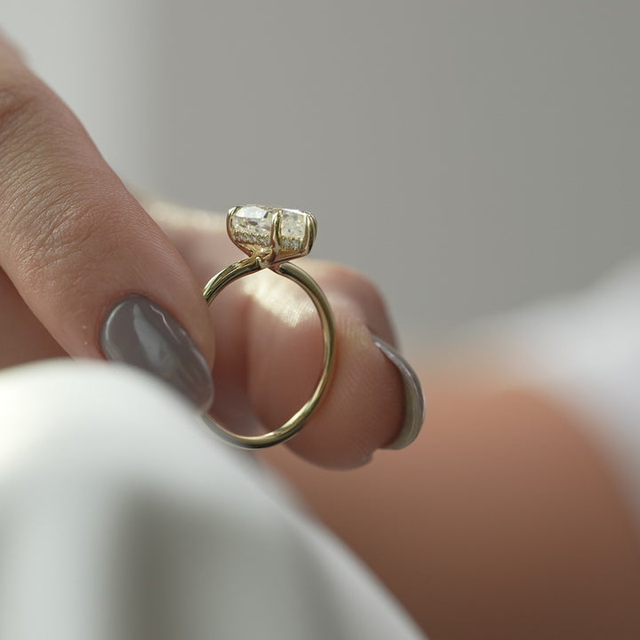 The Sydney Pear Lab Diamond Moissanite Engagement Ring *Shown with 2 ct #material_gold