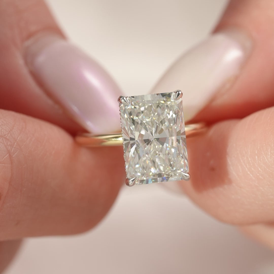 The Liberty Radiant Lab Diamond Moissanite Engagement Ring