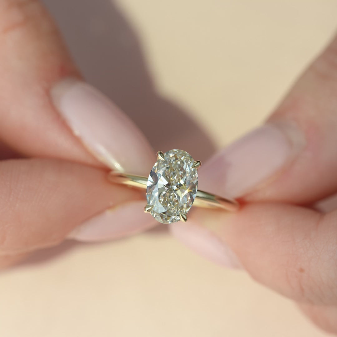 The Liberty Oval Lab Diamond Moissanite Engagement Ring