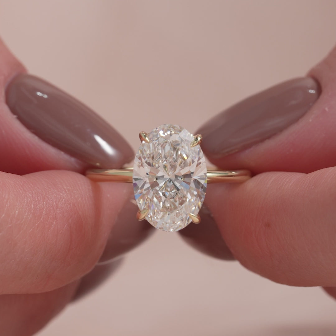 The Liberty Oval Lab Diamond Moissanite Engagement Ring