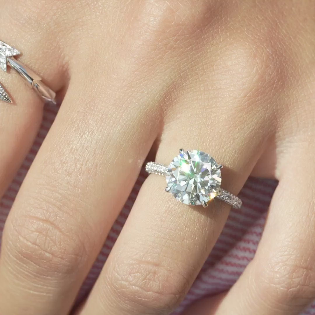 The Rosie Round Lab Diamond Moissanite Engagement Ring