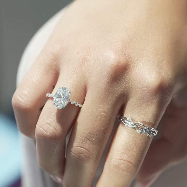 The Kimora Oval Lab Diamond Moissanite Engagement Ring *Shown with 2.5 ct #material_white