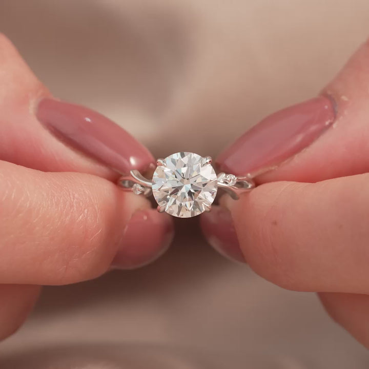 The Coco Round Lab Diamond Moissanite Engagement Ring *Shown with 2.5 ct #material_white