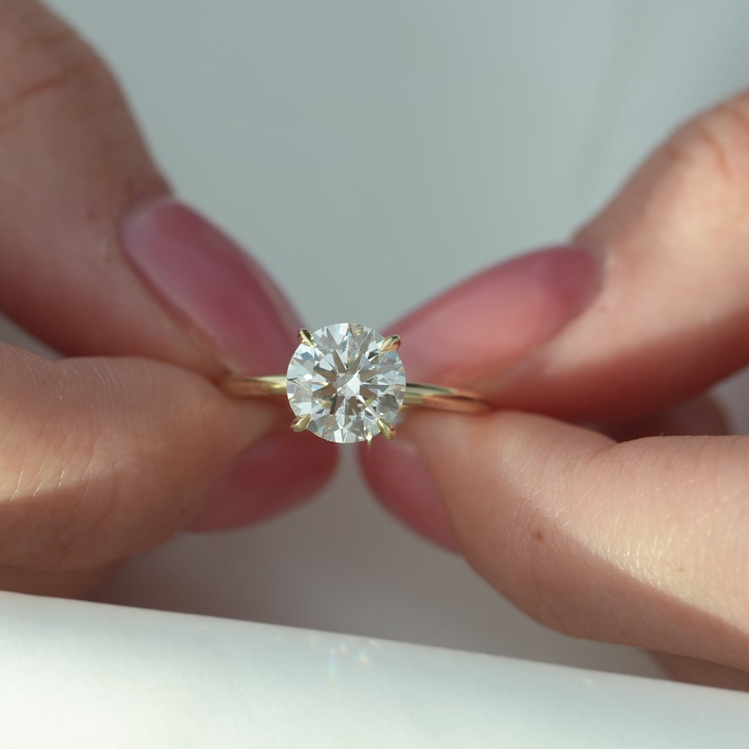 The Liberty Round Lab Diamond Moissanite Engagement Ring
